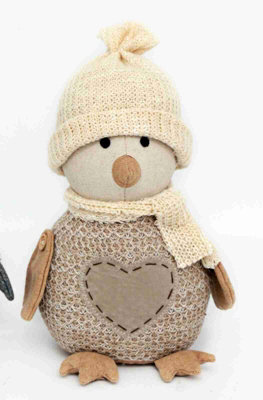 Annibells Knitted Penguin Doorstop Brown from B&Q