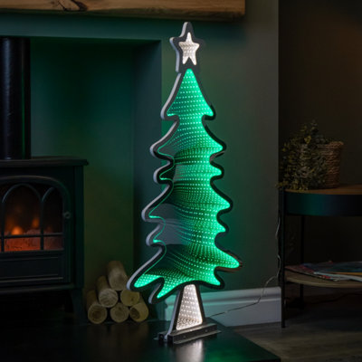 95cm Infinity Light up Christmas Tree Decoration with Green LEDs on ...