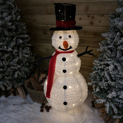 95cm Tall LED Christmas Snowman Light Up Decoration | DIY at B&Q