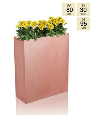 95cm Tall Terracotta Fibrecotta Trough Planter