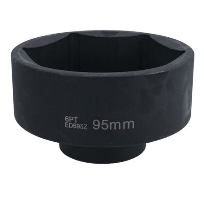 95mm 1in Drive Deep Metric Impact Impacted Socket 6 Sided Point Single Hex