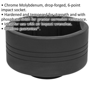 95mm 6 Point Impact Socket Bit - Durable 1" Square Drive Tool for Professionals