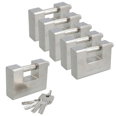95MM HEAVY DUTY PADLOCK LOCK FOR STEEL SHUTTERS WAREHOUSE CONTAINERS 5 ...