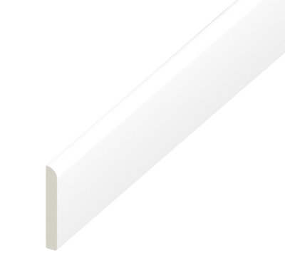 95mm Pencil Round Flat Architrave in White - 5m