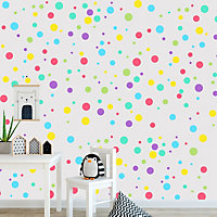 96 Multi Colour Polka Dot Wall Stickers
