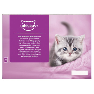 96 x 85g Whiskas 2-12 Months Kitten Wet Cat Food Pouches Mixed Menu in Jelly