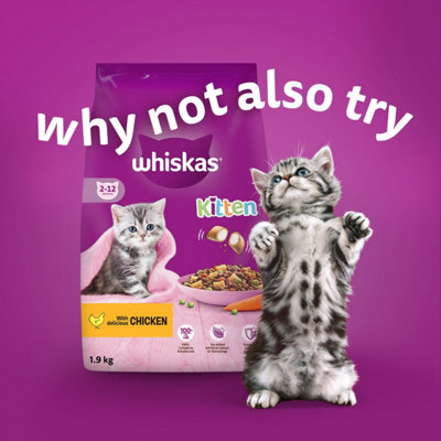 96 x 85g Whiskas 2-12 Months Kitten Wet Cat Food Pouches Mixed Menu in Jelly
