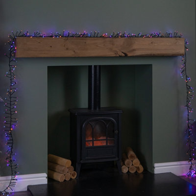 960 LED 12.4m Premier Christmas Outdoor Cluster Timer Lights in Rainbow