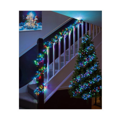 960 LED Christmas Cluster Lights Multi Coloured Multi Action Timer Lights 12.4M