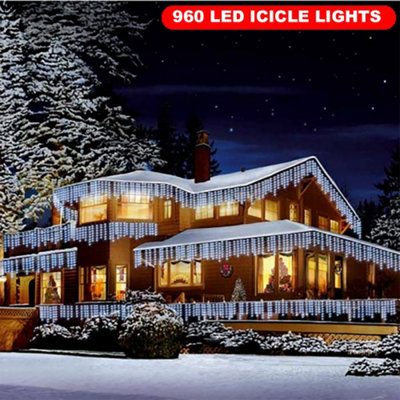 960 Led ice White Icicle Lights Price Comparisons | Compare The Build