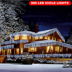 960 Led ice White Icicle Lights
