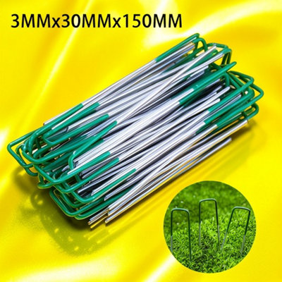 Galvanised U Pins Weed Control Fabric Pegs Garden Turf Securing Membrane 100 Pack from B&Q