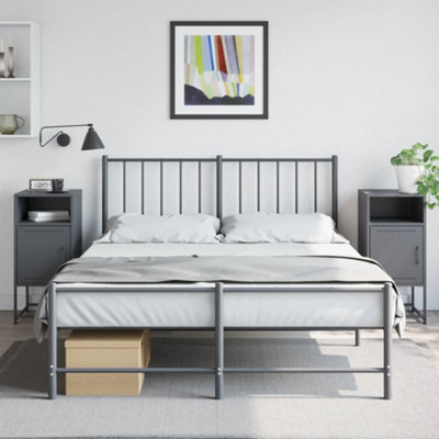 Berkfield Bedside Cabinets 2 Pcs 36X39x78 Cm Steel Anthracite