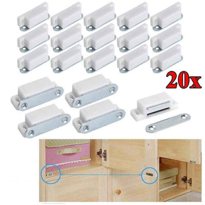 Magnetic Door Catch Latch For Cabinet Cupboard WardrobeMetalSilverPack Of 20