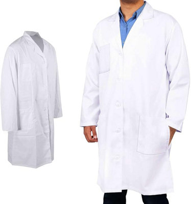 Xample Medical Lab Coat Medium White Doctor Hospital Laboratory Hygiene Coat With 3 PocketsBreathable Comfortable Fit For Food Industry from B&Q
