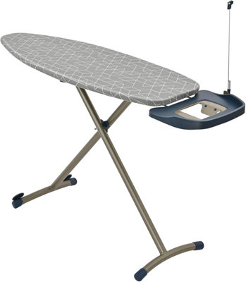 Xample Ironing Board With Steam Generator Iron Tray Retractable Iron Rest & Cable Holder Extra Thick Padded Reversible Cover from B&Q