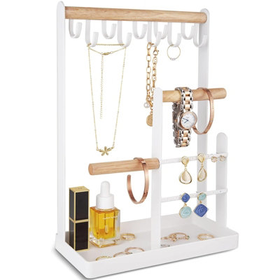 Xample Jewellery Organiser Jewellery Stand Holder4 Tiers Jewelry Stands Necklace Organizer Earring Holder10 Hooks Jewelry Tower Rack from B&Q