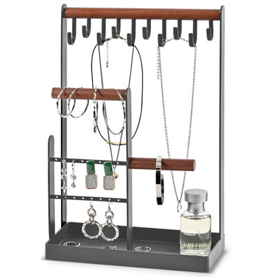 Xample Jewellery Organiser Jewellery Stand Holder4 Tiers Jewelry Stands Necklace Organizer Earring Holder10 Hooks Jewelry Tower Rack from B&Q