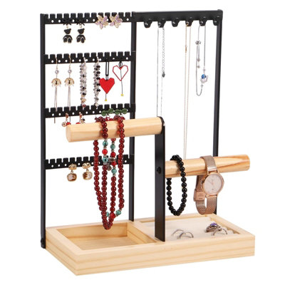 Xample Jewellery Organiser Jewellery Stand Holder4 Tiers Jewelry Stands Necklace Organizer Earring Holder10 Hooks Jewelry Tower Rack from B&Q