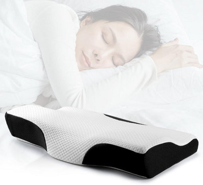 B&Q -  Perfect Orthopedic Pillow Memory Foam Pillow Contoured Cervical Neck Support Pillow For Side Sleeper Anti Snore & Neck Pain Relief