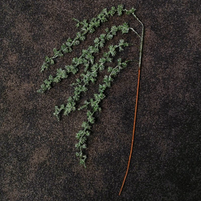 96cm Green Glitter Frosted Mini Leaf Wispy Christmas Stem Decoration Price Comparisons | Compare The Build
