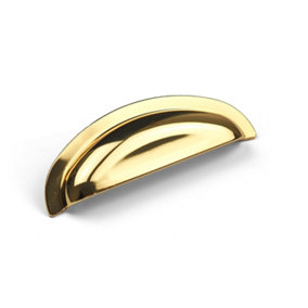 96mm Bright Brass Cup Cabinet Handle