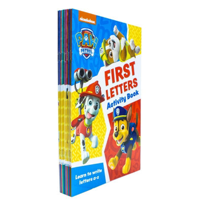 BOOKS4PEOPLE Paw Patrol Get Set For School Activity 12 Books Collection Set (First Letters, Phonics, Writing, Numbers, Counting, Spelling, 100