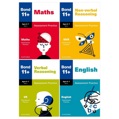 B&Q -  Bond 11+ Maths English Verbal Reasoning Non-Verbal Reasoning Assessment Papers 4 Books SetAge 6-7