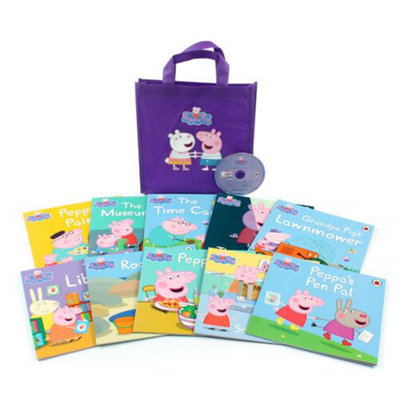 BOOKS4PEOPLE Peppa Pig 10 Books Collection Set (Purple Bag)