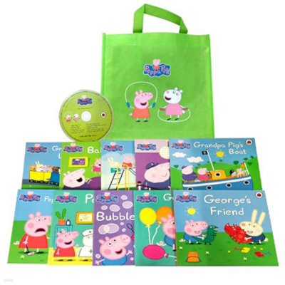 BOOKS4PEOPLE Peppa Pig 10 Books Collection Set (Green Bag) from B&Q
