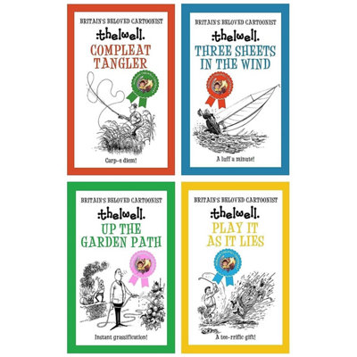 BOOKS4PEOPLE Norman Thelwell 4 Cartoon Books Collection Set (Compleat TanglerPlay It As It LiesThree Sheets In The WindUp The Garden Path