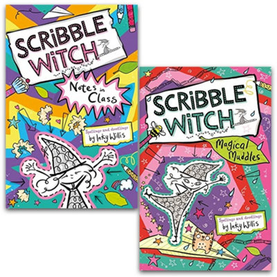 B&Q -  Scribble Witch Collection 2 Books Set By Inky Willis (Notes In ClassMagical Muddles)