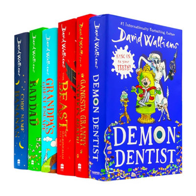 B&Q -  David Walliams 6 Books Collection Set Hardcover Edition (Gangsta Granny Strikes AgainCode Name BananasBad DadGrandapa Great
