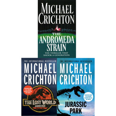 BOOKS4PEOPLE Michael Crichton Lost WorldJurassic ParkThe Andromeda Strain 3 Books Collection Set from B&Q