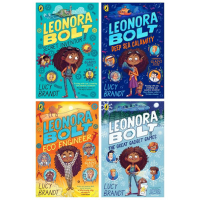 B&Q -  Leonora Bolt Series 4 Books Collection Set By Lucy Brandt (Secret InventorDeep Sea CalamityEco EngineerThe Great Gadget Game