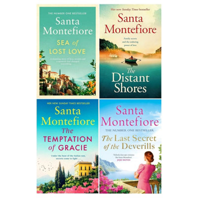 BOOKS4PEOPLE Santa Montefiore 4 Books Collection Set (The Distant ShoresTemptation Of GracieSea Of Lost LoveLast Secret Of The Deverills) from B&Q
