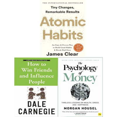 BOOKS4PEOPLE How To Win Friends And Influence PeopleAtomic HabitsPsychology Of Money 3 Books Collection Set from B&Q