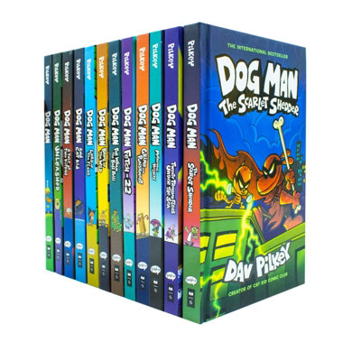 B&Q -  Dog Man Series 1-12 Books Collection Set By Dav Pilkey (Dog ManUnleashedTale Of Two KittiesDog Man And Cat KidLord Of The
