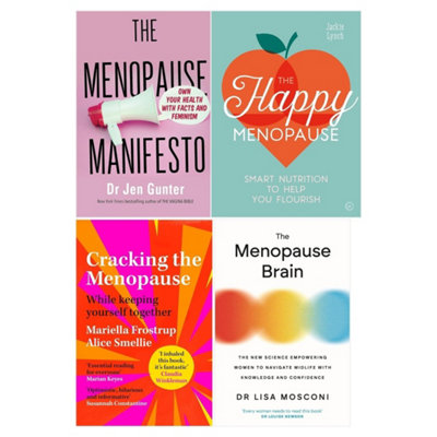 Books4people Menopause Manifesto, Cracking The Menopause, The Menopause Brain And The Happy Menopause Books Collection Set Size 4