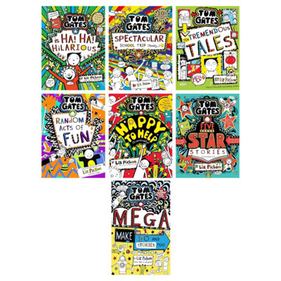 Scholastic Tom Gates Series 7 Books Collection Set By Liz Pichon (Mega Make And Do And Stories Too, Spectacular School Trip (Really.), Ten Tr
