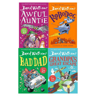 David Walliams Unisex 4 Books Collection Set Awful Auntie, Grandpa’s Great Escape, Bad Dad, Robodog - Image 8
