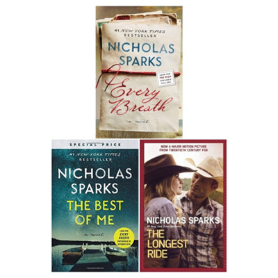 BOOKS4PEOPLE Nicholas Sparks Collection 3 Books Set (Every BreathThe Longest RideThe Best Of Me) from B&Q