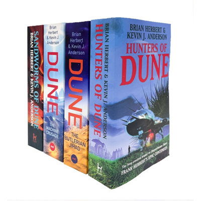 BOOKS4PEOPLE Dune Sequels And Legends Of Dune 4 Books Set (Hunters Of DuneSandworms Of DuneThe Machine CrusadeThe Butlerian ) from B&Q