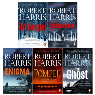 Books4people White Robert Harris Series Books Collection Set (Enigma, Fatherland, Archangel, Pompeii, The Ghost) Size 5