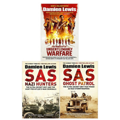 B&Q -  Damien Lewis 3 Books Collection Set (The Ministry Of Ungentlemanly WarfareSas Ghost PatrolSas Hunters)
