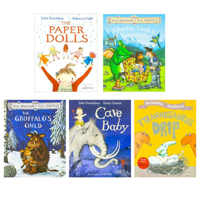 B&Q -  Julia Donaldson Collection 5 Books SetThe Gruffalo's ChildCharlie Cook's Favourite BookTyrannosaurus DripCave BabyThe P
