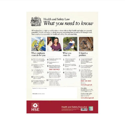 Various Health + Safety Law Poster (1Mm Width Pvc) - Image 6