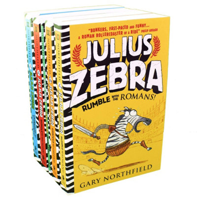 B&Q -  Julius Zebra Rumble With The Romans 5 Books Collection Box Set By Gary Northfield Children Adventure B..