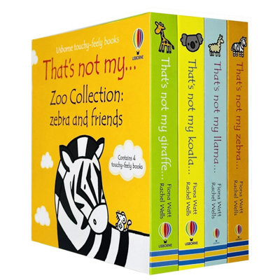 BOOKS4PEOPLE Usborne Touchy-Feely Books Thats Not My Zoo Collection 4 Books Set Llama Zebra Koala Giraffe