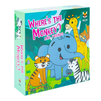 BOOKS4PEOPLE Where's The Monkey And Friends 4 Board Books Collection Set Age 0-5(Where's The ElephantMonkeyTigerZebra) from B&Q